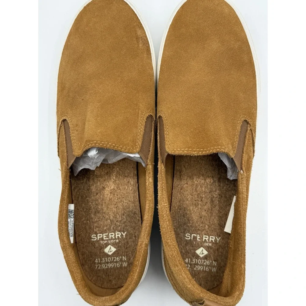 Sperry Top Sider Women's‎ Sz 12 Tan Suede Slide On Espadrille